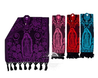 Mexican Poncho, Mexican Poncho with Virgen de Guadalupe, Handmade Poncho One-Size Adult Poncho
