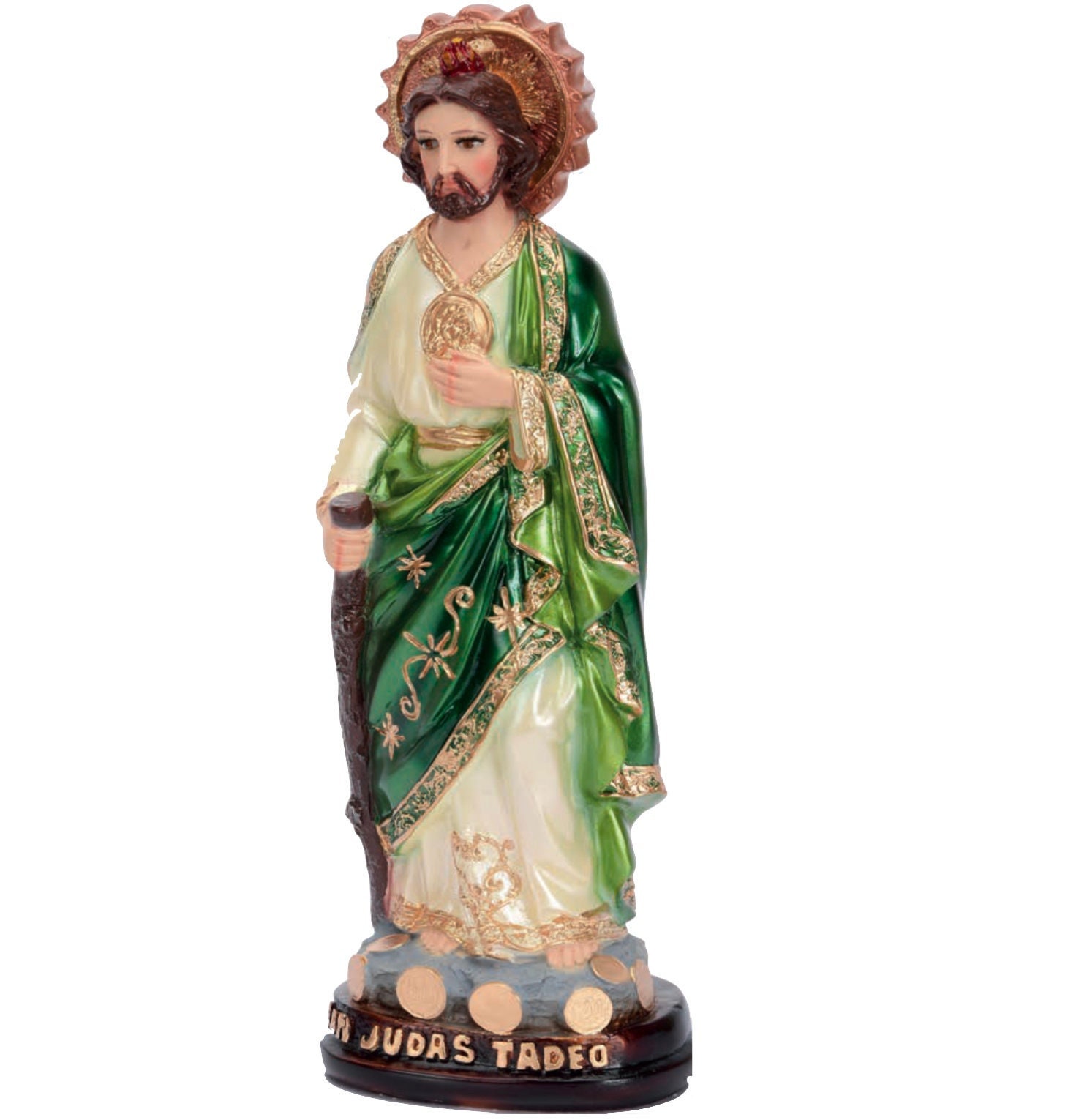 Estatua de San Judas Tadeo de 36 pulgadas, escultura Imagen Estatua San  Judas Tadeo, arte religioso católico, regalo verde (25300-36)