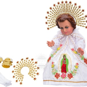 Trajecito de Virgen de Guadalupe para Niño Dios con accesorios Incluidos/Baby Jesus Outfit