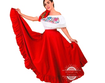 Folklorico Cirlce skirts, Practice Skirt, Falda de Ensayo, Womens Full Super Wide Skirt One Size Waist For Folkloric Dances Handmade
