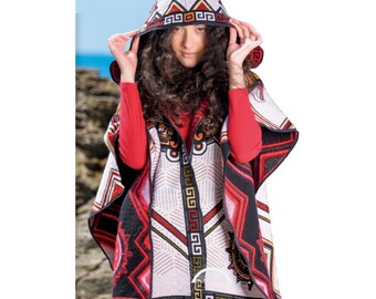 Artisanal Mexican Poncho 100% Lana/Wool Traditional Mexican Poncho Mexican Sweater Cape Fina de Lana