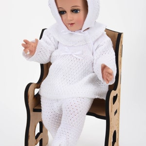 Trajecito Bebe Bordado a Mano/Tejido para Niño Dios con accesorios Incluidos/Baby Jesus Outfit
