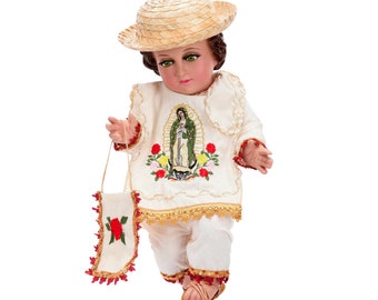 Trajecito de Juan Diego para Nino Dios con accesorios Incluidos/Baby Jesus Outfit/ Ropon de Nino Dios/Traje para Nino Dios