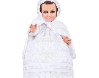 Trajecito Bordado Fino a Mano/Tejido para Niño Dios con accesorios Incluidos/Baby Jesus Outfit