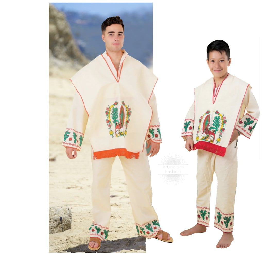 Traje De Indito Para Nino Y Adulto Con Imagen De La Virgen De Guadalupe De Manta Traje Indito Juan Diego Baby Boy Juan Diego Outfit Etsy Hong Kong