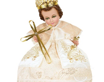 Trajecito de Nino de la Divina Providencia Niño Dios con accesorios Incluidos/Baby Jesus Outfit