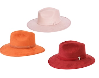 Mexican Suede Hat. Artisanal Hat. Western Hat For Women. Fedora Hat. Elegant Mexican Hat.