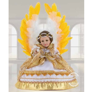 Trajecito de el Arcágel Gabriel para Niño Dios con accesorios Incluidos, Ropon/Baby Jesus Outfit