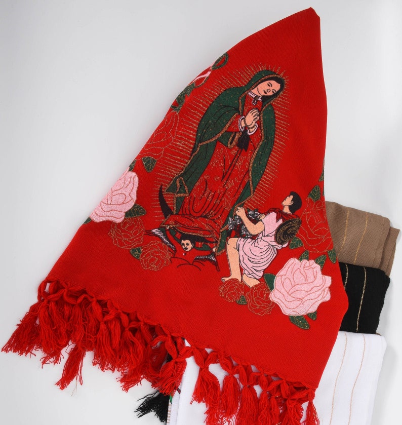 Rebozo Tradicional Mexicano con Imagen de la Virgencita IMP-73405
