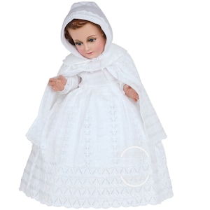 Trajecito de Nino Ropon Tejido Fino Blanco Niño Dios con accesorios Incluidos/Baby Jesus Outfit