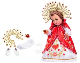 Trajecito de Sagrado Corazon de Jesus para Nino Dios con accesorios Incluidos/Baby Jesus Outfit/ Ropon de Nino Dios/Traje para Nino Dios