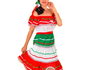 Vestido Patria Mexicano/Traditional Mexican Dress/ Vestido Tipico Mexicano