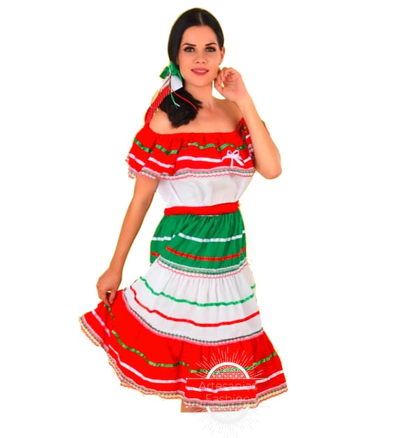 Vestido Patria Mexicano/traditional Mexican Dress/ Vestido - Etsy