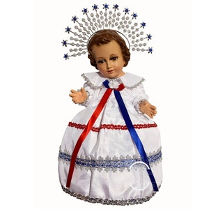 Trajecito de el Niño de la Misericordia para Niño Dios con accesorios Incluidos, Ropon /Baby Jesus Outfit
