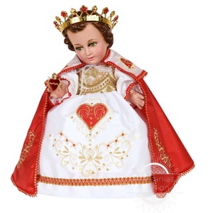 Trajecito de Nino del Sagrado Corazon Niño Dios con accesorios Incluidos/Baby Jesus Outfit
