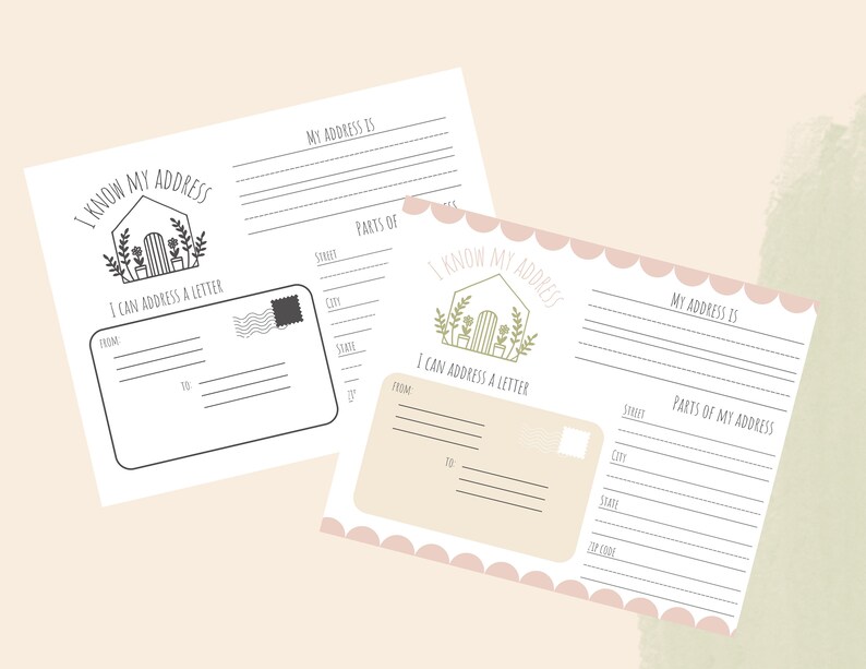 Printable Address Worksheet for Kids Teach Them Their Home Address I ...