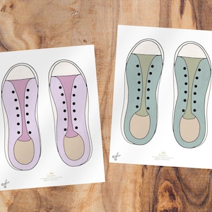Shoe Lacing Cards, Printable Shoe Tying Practice, Shoelaces, Kid&#39;s Fine Motor Skills, Life Skill For Kids, Montessori, Kindergarten Activity