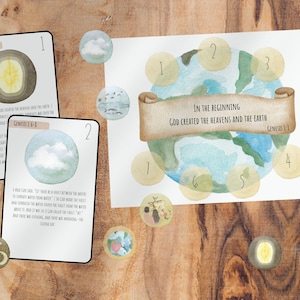 7 Days of Creation Afdrukbare activiteit | Bijbelverhaal voor kinderen | Les over de schepping van Genesis | Hulpmiddel voor christelijke thuisschool en zondagsschool