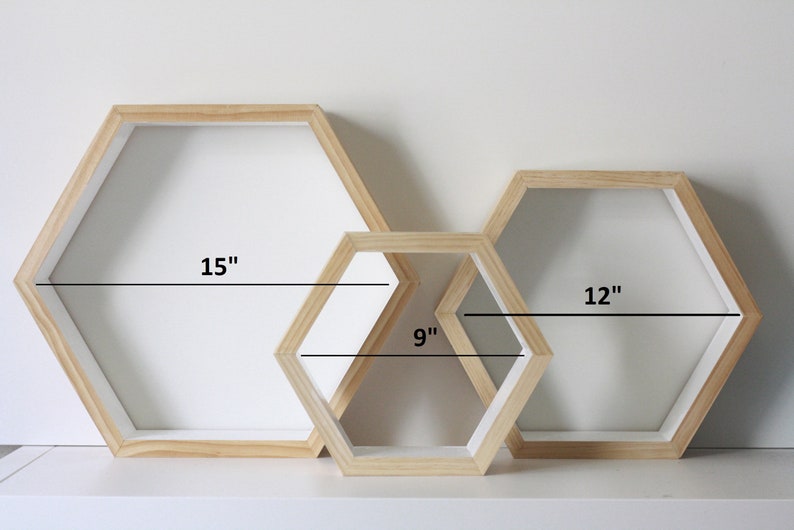 White Hexagon Shelves shelf Painted Shelf Etsy