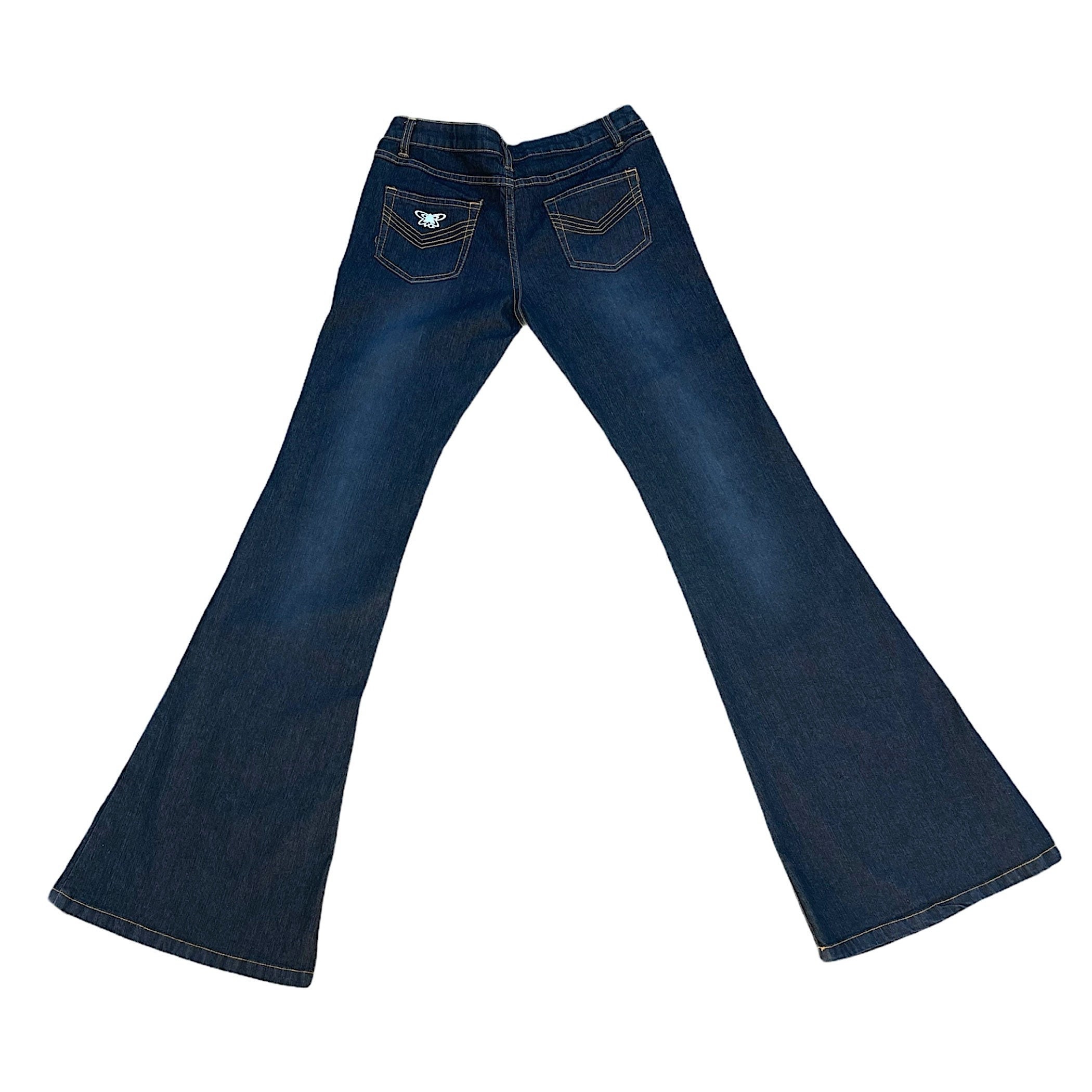 ICONIC Y2K ultra lowrise flare denim jeans by FACEOFF Etsy