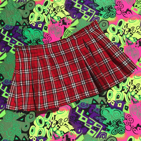 Spicy as plaid micro mini pleated skirt
