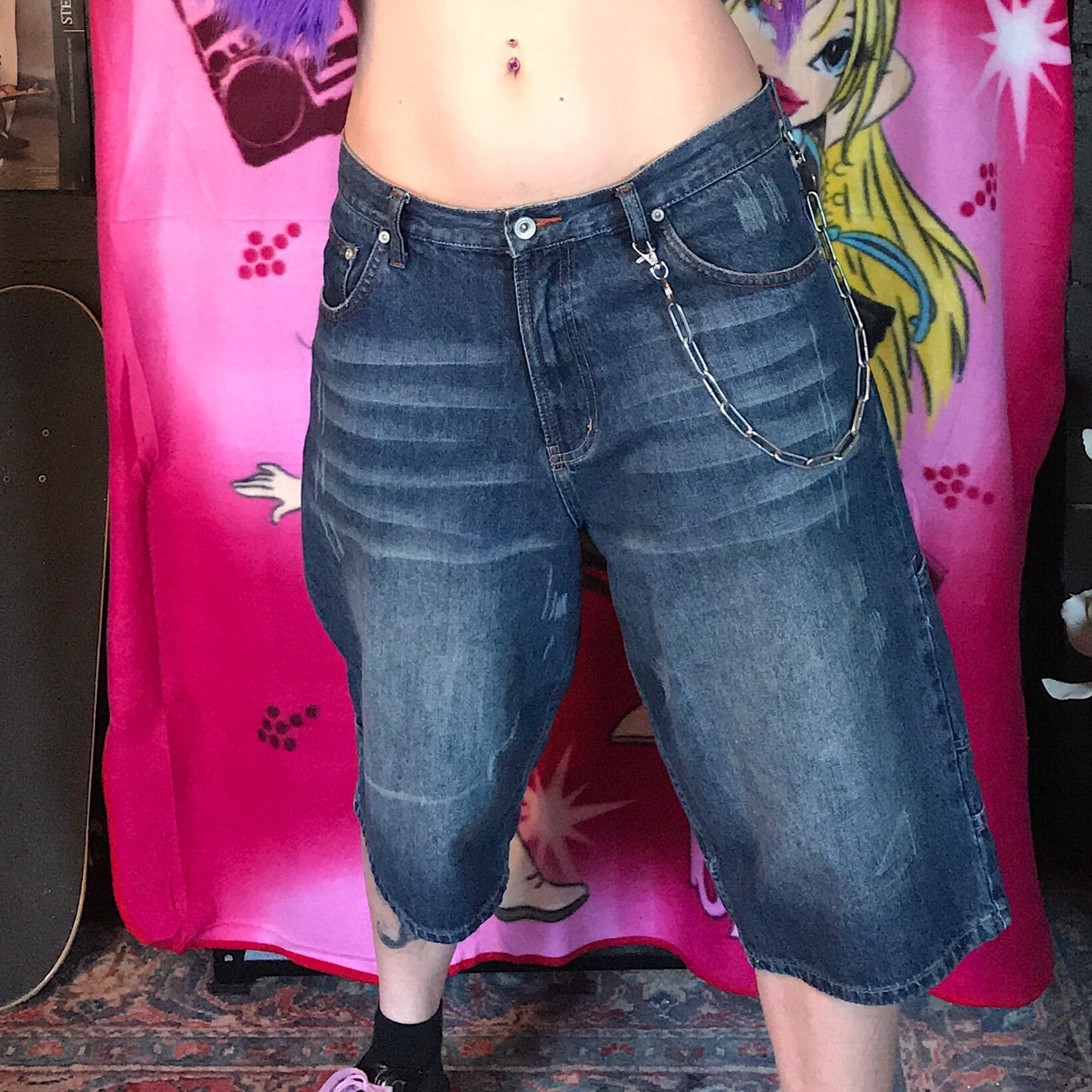 Wild good y2k baggy sk8 style denim shorts by OMM Etsy