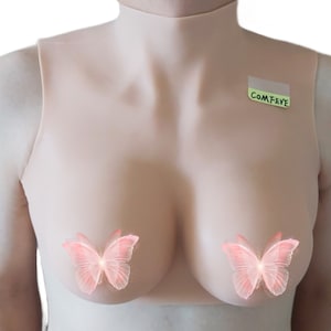  TDHLW Silicone Boobs Breast Forms Realistic Artificial Boobs  Silicone Breast Plate Fake Breast Forms Filled for Crossdresser Transgender  Mastectomy,Cotton White,G : Home & Kitchen