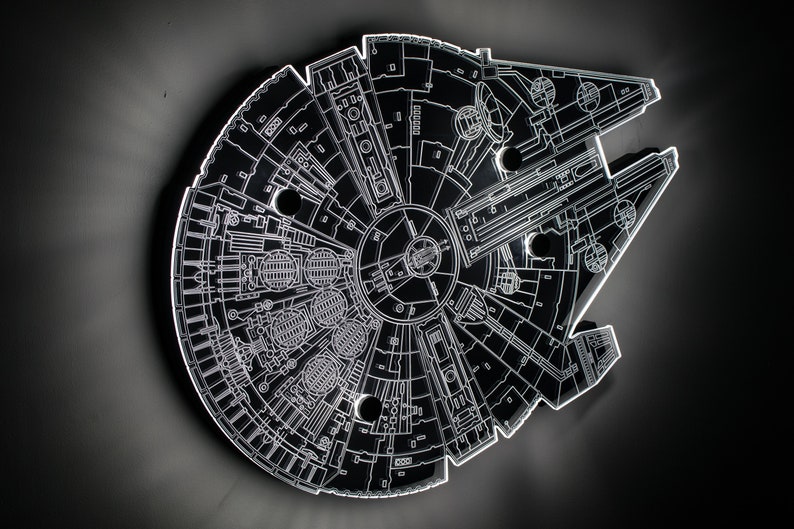 Millennium Falcon Vector DXF SVG PDF for CnC Glowforge Cricut | Etsy