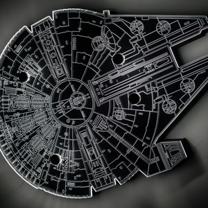 Millennium Falcon Vector DXF SVG PDF for CnC Glowforge Cricut