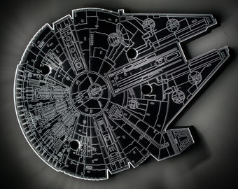 Millennium Falcon Vector DXF SVG PDF for CnC Glowforge Cricut