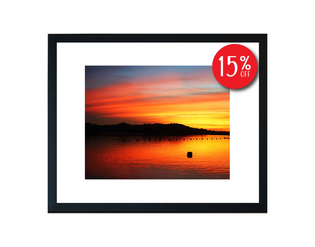 Sunset Print, Sunset Wall Art, Sunset Decor, Lake Print, Lake Wall Art