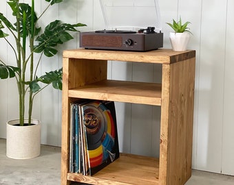VILLE // Scandinavian Style Modern Wood Vinyl Storage Record Player Unit