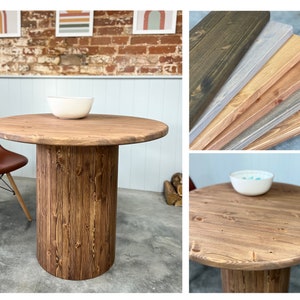 CABO // Scandinavian Pine Cylinder Plinth Design Round Dining Table