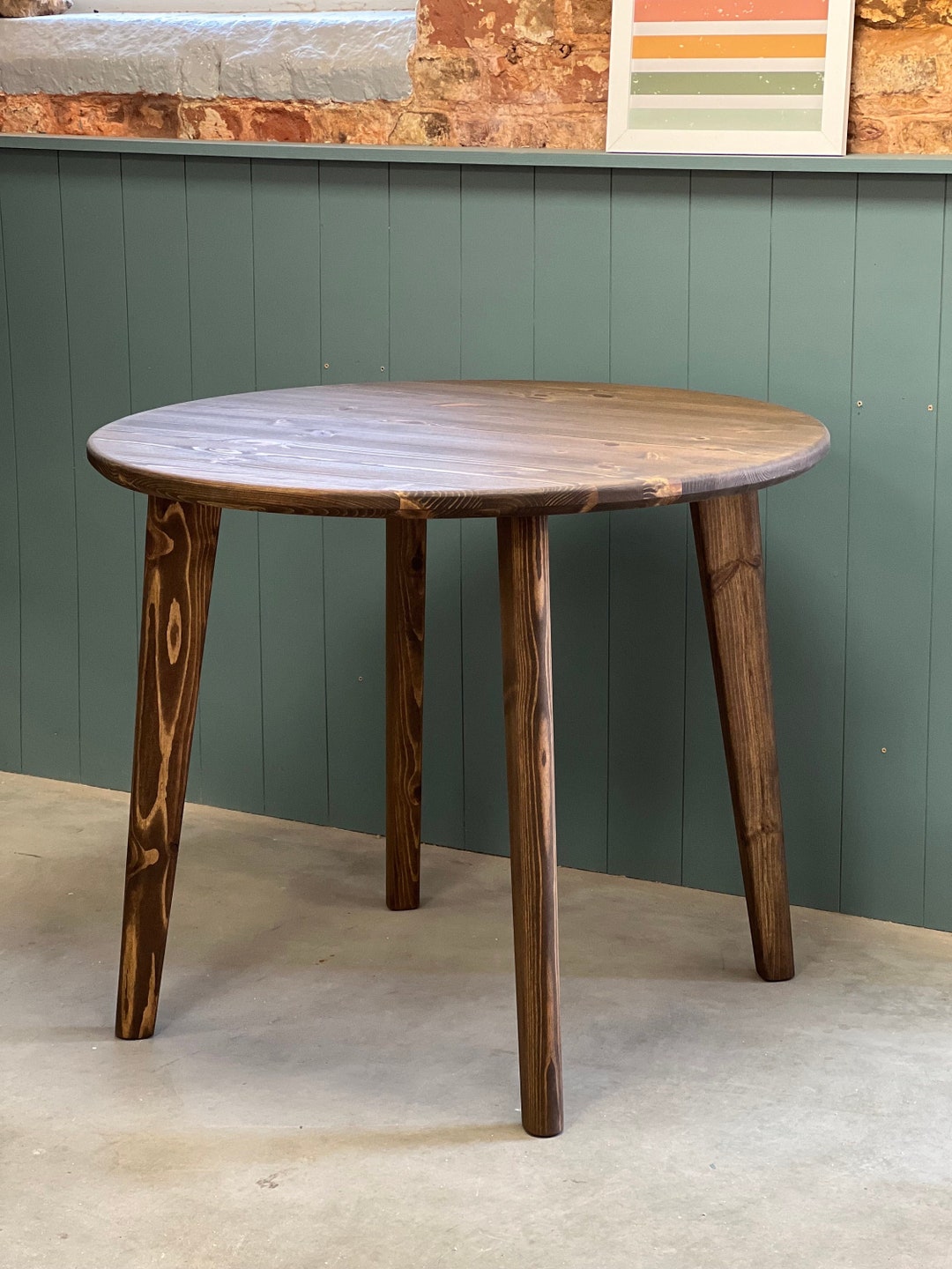 TRIA // Mid Century Modern Round Scandinavian Dining Table With Tapered ...
