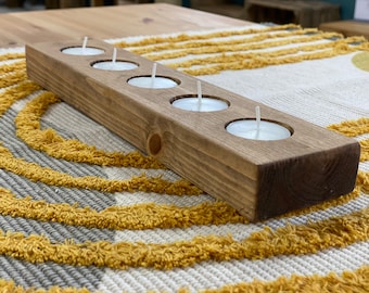 TEALIGHT // Simple Scandi Wood Tea Light Holder with FREE Candles