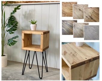 BODIA // Scandinavian Boho Style Side Table Nightstand with Hairpin Legs