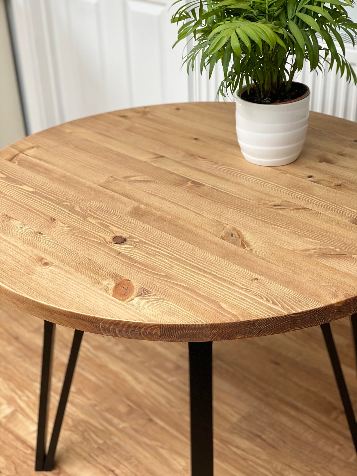 NAM // Round Scandinavian Dining Table with Box Pin Legs | Etsy