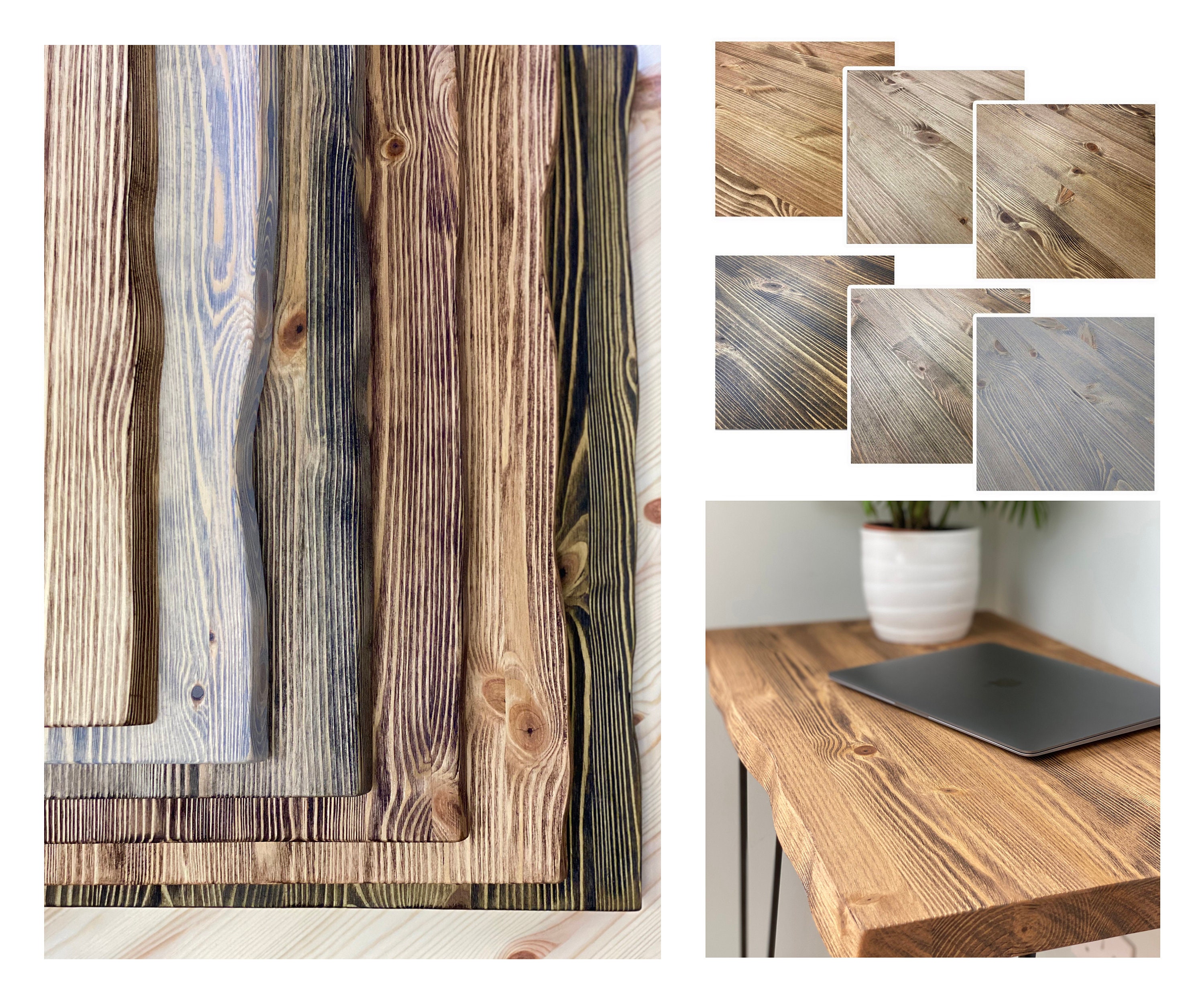 Tablero de madera de pino para mesa comedor 160x80 cm, gran grosor de 3,5 cm