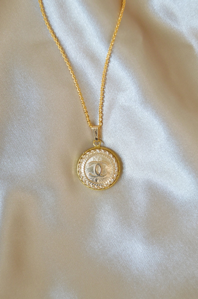 Etsy chanel button necklace Clearance