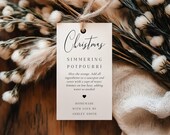 Christmas Stovetop Potpourri Tag Template, Holiday Simmering Potpourri Gift Tags, Editable Simmer Pot Favor Tag, Templett Instant Download