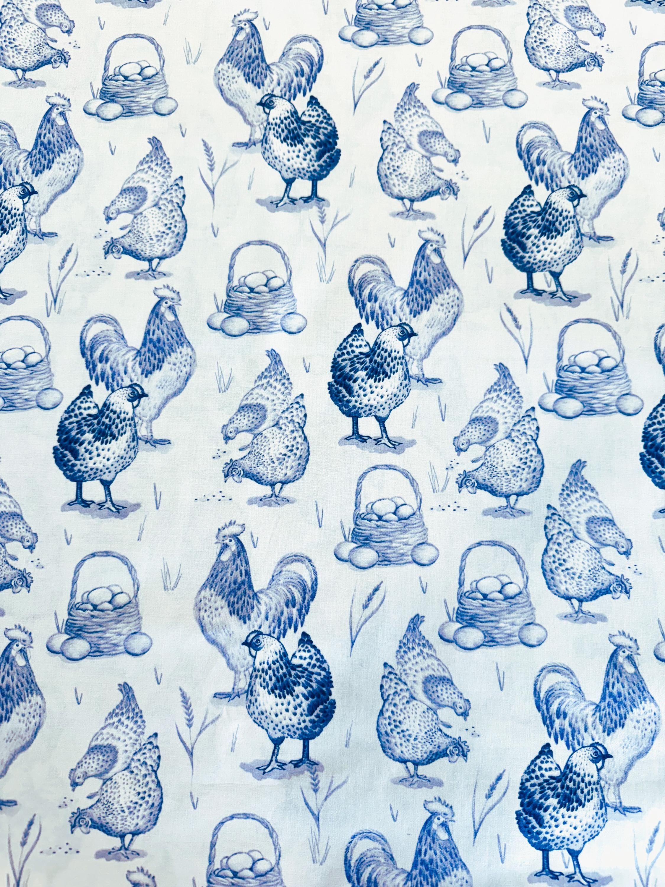 Farmhouse Theme Toile Chickens Cotton Calico Fabric - Etsy