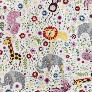 Safari Animals on Super Soft Flannel Fabric