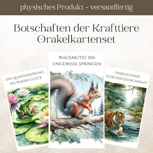 Krafttierkartenset, 42 Botschaften der Krafttiere mit PDF Guidebook, KI generiert, Orakelkarten, Tarot, Kartenlegen