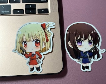 Lyco Reco Anime Stickers, Taki and Chisa