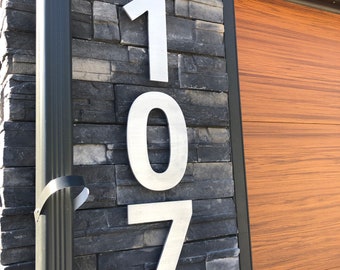 Modern Metal House Numbers | Brushed Aluminum Address Digits (6"-24")