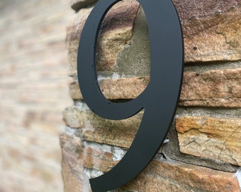 Black House Numbers | Metal | 6" to 46" | Floating