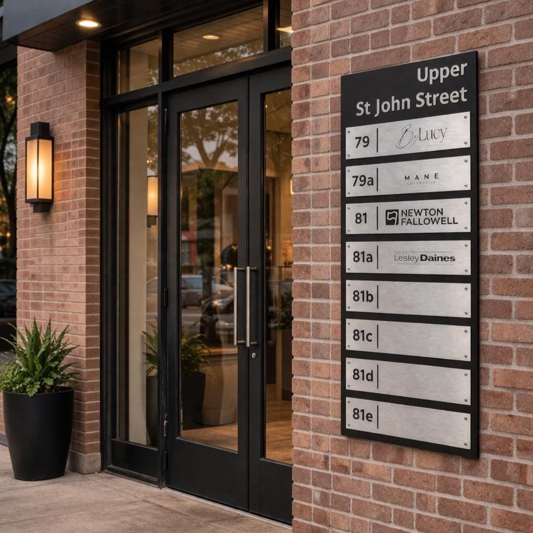 Custom Aluminum Building Directory Sign – Tenant Office Plaque, Matte ...