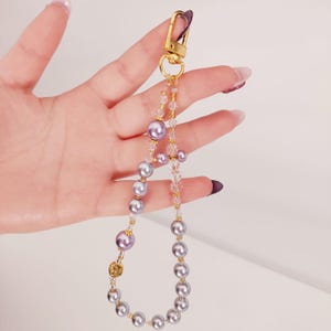 Personalized Pearl Phone Charm Rosary | Phone Wrist Strap | Handmade One Decade Phone Charm |Catholic Phone  Accessory | Gift For Her