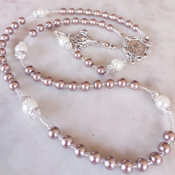 Personalized Rosary Beads: Custom Name, Baptism Gift, First Communion