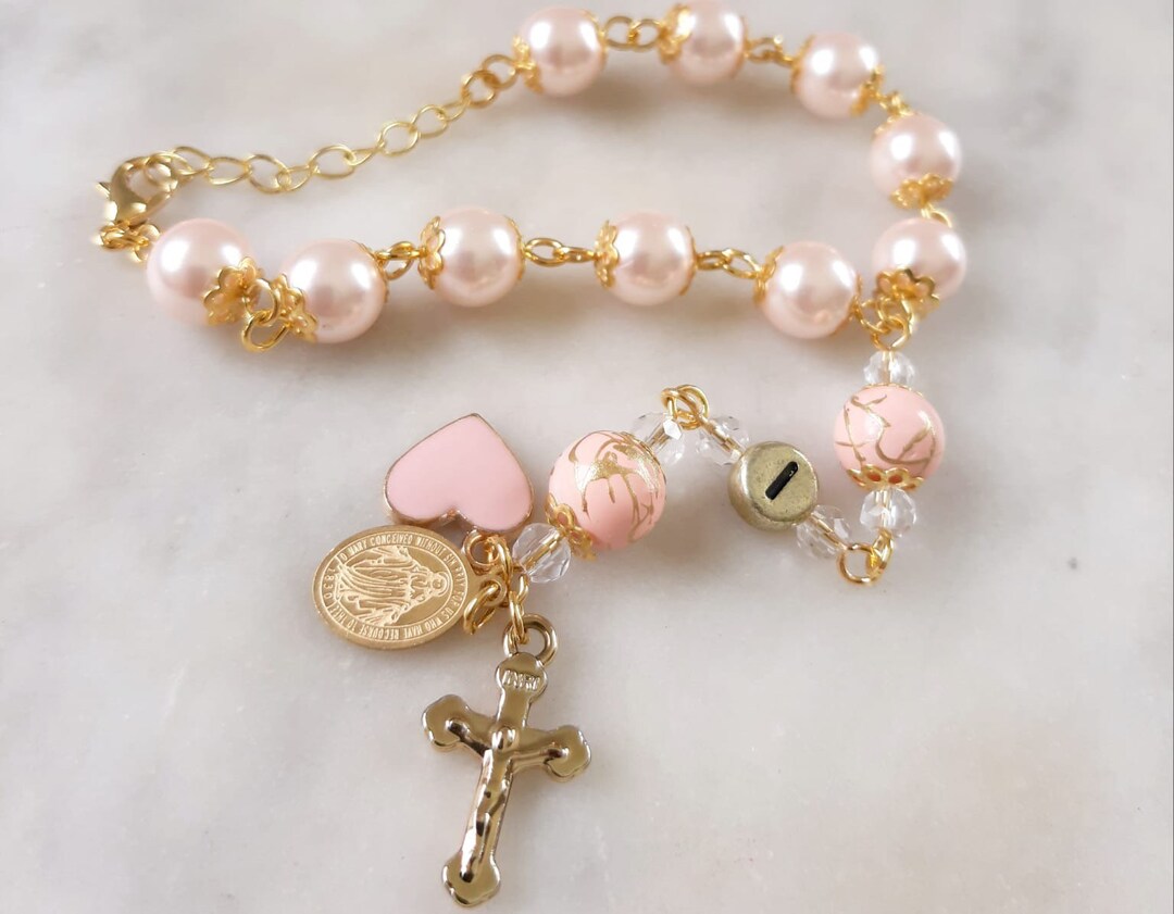 Rosary Beads Bracelet,hanging Rosary Bracelet,newborn Hanging Bracelet
